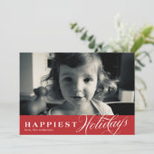 Rode Prettige feestdagen met kerstkaart (Staand voorkant)