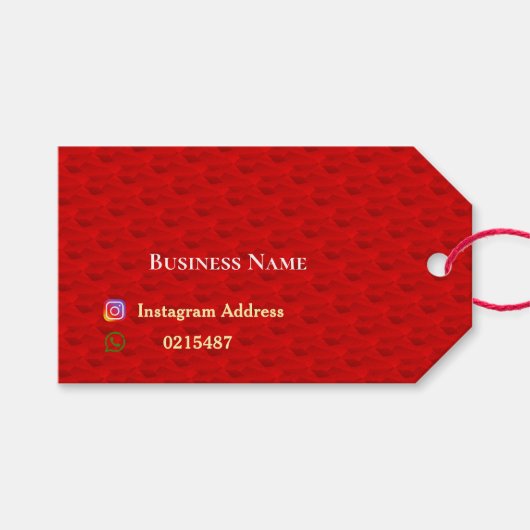 Rode Prijs Cadeaulabel (Voorkant (Horizontaal))