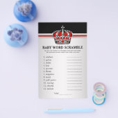 Rode Prins Crown Baby shower Games Flyer (Enkel)