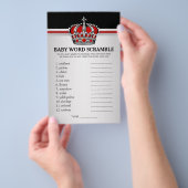 Rode Prins Crown Baby shower Games Flyer (Hand)