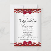 Rode  prinses Baby shower Kaart (Achterkant)