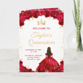 Rode Prinses Bloemstuk Quinceañera Programma (Voorkant)