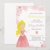 Rode Prinses Verjaardag Uitnodiging (Voorkant / Achterkant)