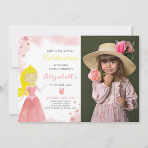 Rode Prinses Verjaardagsuitnodiging met foto Kaart
