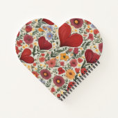 Rode print met hart notitieboek (Achterkant)