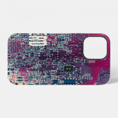 Rode printplaat nerd retro design iPhone hoesje (Achterkant horizontaal)