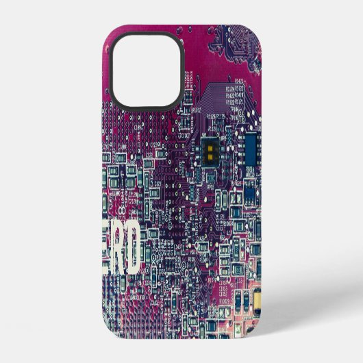 Rode printplaat nerd retro design iPhone hoesje (Achterkant)