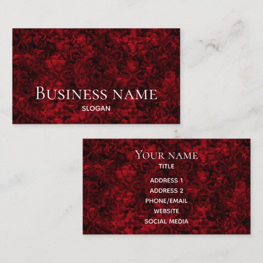 Rode professionele grunge standaard visitekaartje (Voorkant / Achterkant)