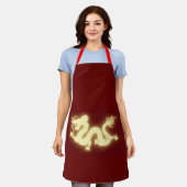 Rode pron met gouden details Chinees nieuw Schort (Gedragen)