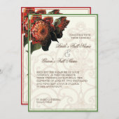 Rode Protea Hummingbird - Floral Wedding Kaart (Voorkant / Achterkant)