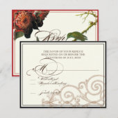 Rode Protea kolibries - RSVP Response Kaart (Voorkant / Achterkant)