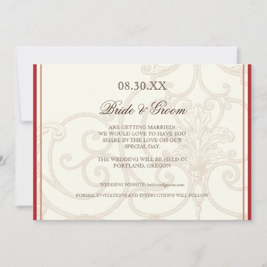 Rode Protea kolibries - Save the Date Kaart (Voorkant)