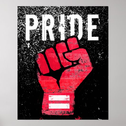 Rode Protestvuist Poster (Voorkant)