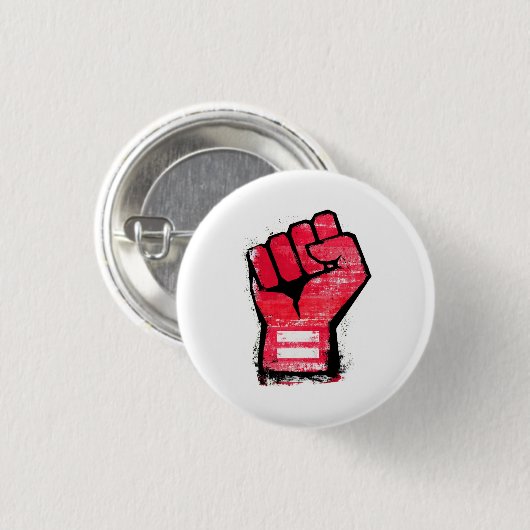 Rode Protestvuist Ronde Button 3,2 Cm (Voorkant /achterkant)