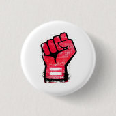Rode Protestvuist Ronde Button 3,2 Cm (Voorkant)