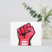 Rode Protesvuist Briefkaart (Staand voorkant)