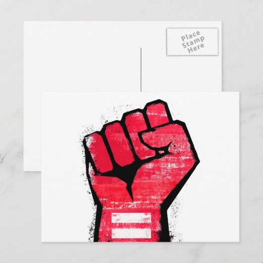 Rode Protesvuist Briefkaart (Voorkant / Achterkant)