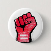 Rode Protesvuist Ronde Button 5,7 Cm (Voorkant)