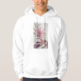 Rode pruimenbloesem hoodie