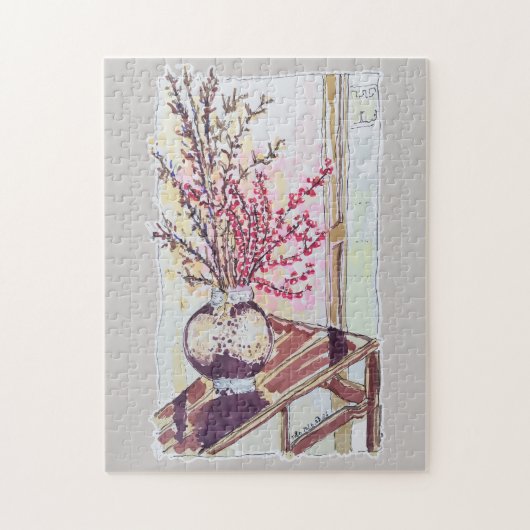 Rode pruimenbloesem legpuzzel (Verticaal)