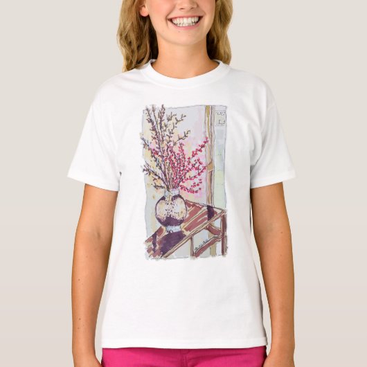 Rode pruimenbloesem t-shirt (Voorkant)