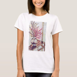 Rode pruimenbloesem t-shirt