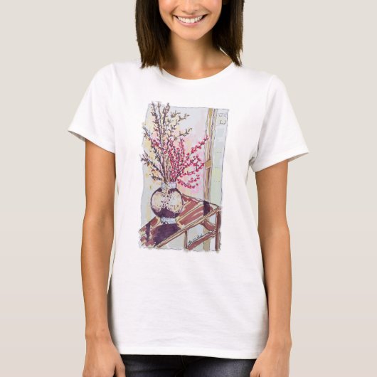 Rode pruimenbloesem t-shirt (Voorkant)