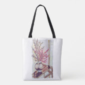 Rode pruimenbloesem tote bag (Achterkant)