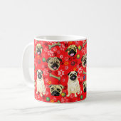 Rode Pug Ontwerp Mok (Voorkant links)