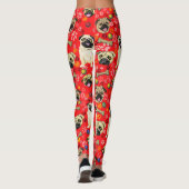 Rode pug print leggings (Achterkant)