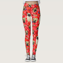 Rode Pug Print Leggings