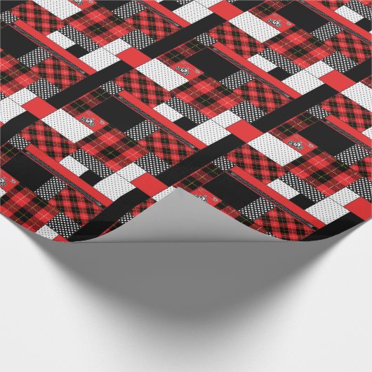 Rode Punk speldenstang Cadeaupapier (Hoek)