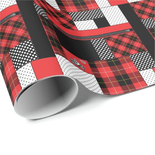 Rode Punk speldenstang Cadeaupapier (Rol Hoek)