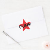 rode punk ster ronde sticker (Envelop)