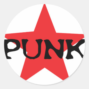 rode punk ster ronde sticker