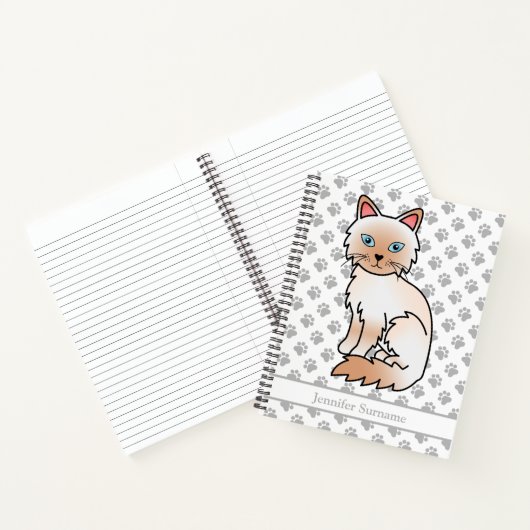 Rode punt Birman/Ragdoll-tekst & aangepaste tekst Notitieboek (Binnen)