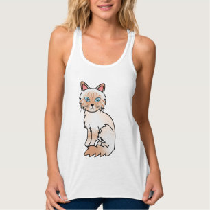 Rode punt tabby Birmaan / Ragdoll Lieve Cartoon Ka Tanktop