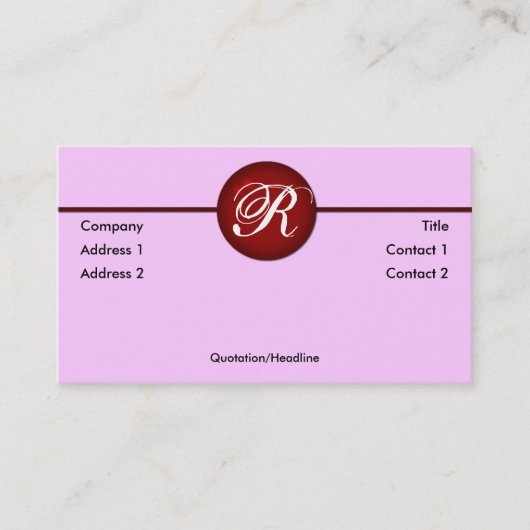 Rode puntkaart visitekaartje (Voorkant)