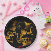 rode pup "Golden Platter" Papieren Bordje (Feest)