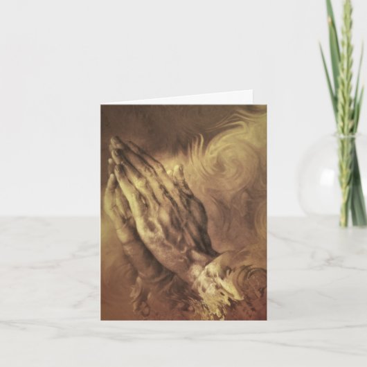 rode puppy " biddende handen " kaart (Voorkant)