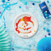 rode puppy "Pumpkin Platter" Papieren Bordje (Feest)