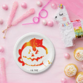 rode puppy "Pumpkin Platter" Papieren Bordje (Feest)