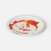 rode puppy "Pumpkin Platter" Papieren Bordje (Gekanteld)