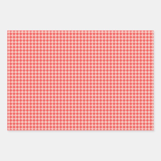 Rode Puzzel Elegantie Inpakpapier Vel (Voorkant 3)