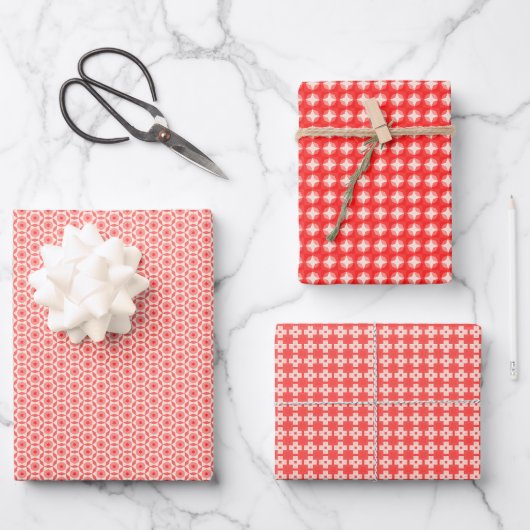 Rode Puzzel Elegantie Inpakpapier Vel (Voorkant)