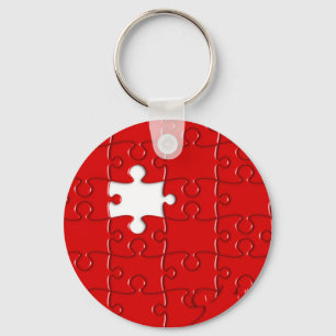rode puzzel sleutelhanger