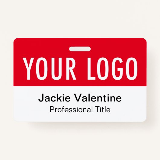 Rode PVC Naam Badge Horizontale Logo Personeel ID  (Voorkant)