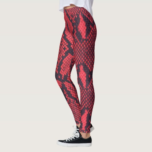 Rode Python Snake Print Vrouwen Leggings (Links)