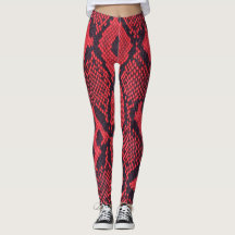Rode Python Snake Print Vrouwen Leggings