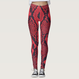 Rode Python Snake Print Vrouwen Leggings
